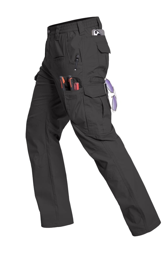 Men's Stretch Cargo Pants Ripstop Water Resistant Flex Work Pants Lightweight Utility Outdoor Hiking Pants