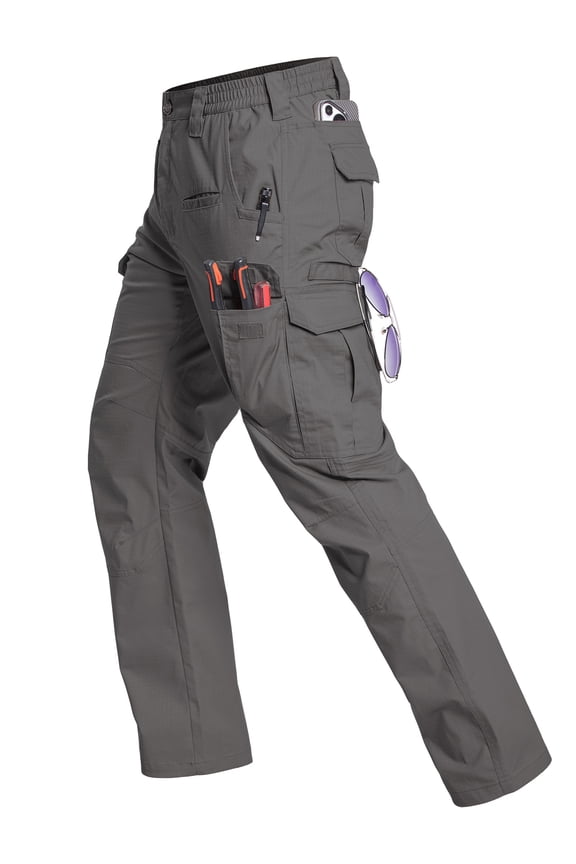 Men's Stretch Cargo Pants Ripstop Water Resistant Flex Work Pants Lightweight Utility Outdoor Hiking Pants