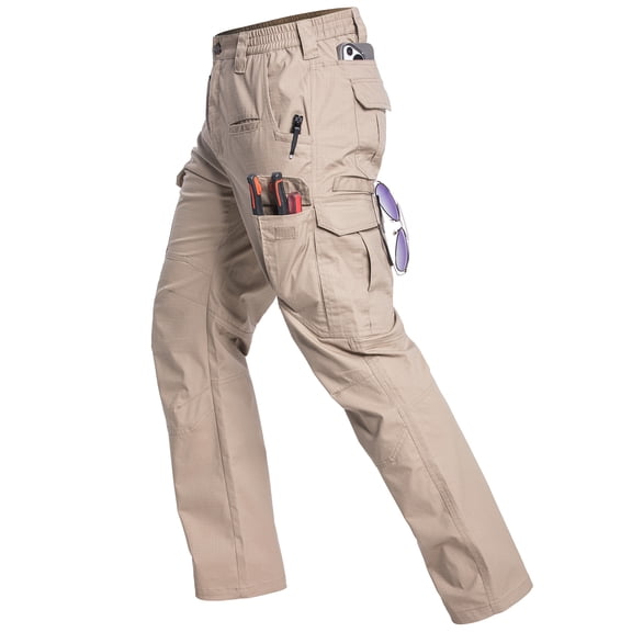 NAVEKULL Men's Stretch Cargo Pants Ripstop Water Resistant Flex Work Pants Lightweight Utility Outdoor Hiking Pants