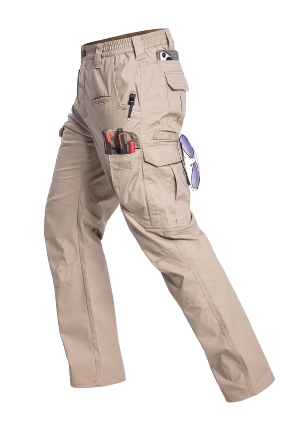 Men's Stretch Cargo Pants Ripstop Water Resistant Flex Work Pants Lightweight Utility Outdoor Hiking Pants