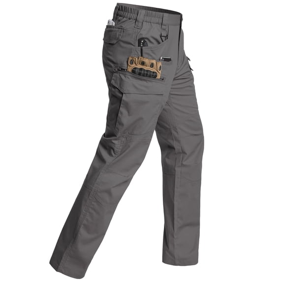 NAVEKULL Men's Stretch Ripstop Cargo Pants Water-Resistant Lightweight Flex EDC Hiking Work Pants with 11 Pockets