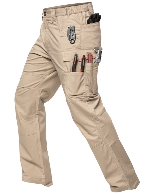 Men's Stretch Ripstop Cargo Pants Water Resistant Flex Hiking Pants Lightweight EDC Operator Utility Work Pants