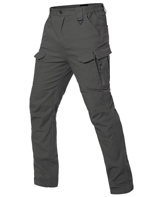 Men's Flex Work Pants Durable Cotton Stretch Cargo Pants Lightweight Outdoor EDC Hiking Pants