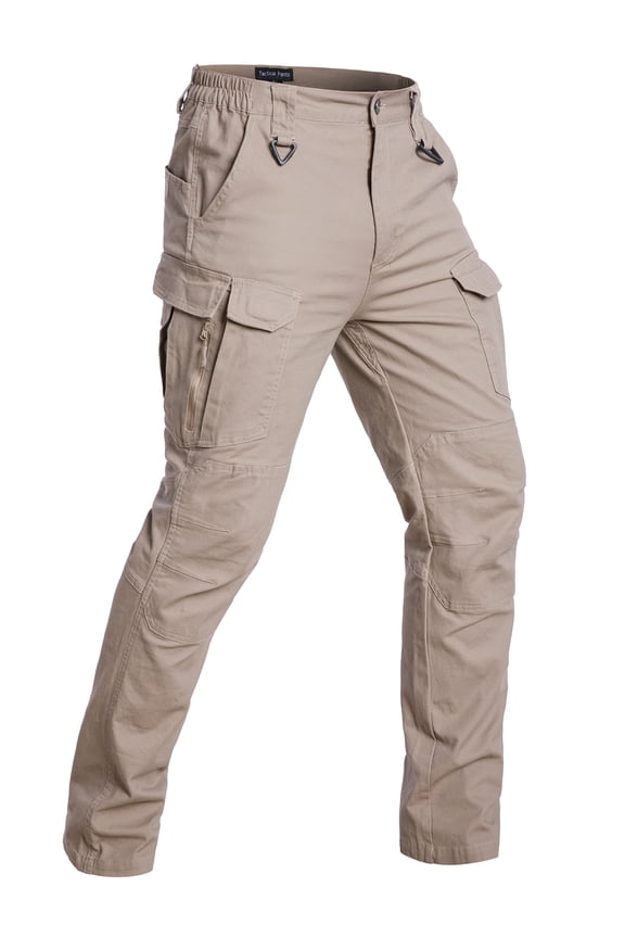 Men's Flex Work Pants Durable Cotton Stretch Cargo Pants Lightweight Outdoor EDC Hiking Pants