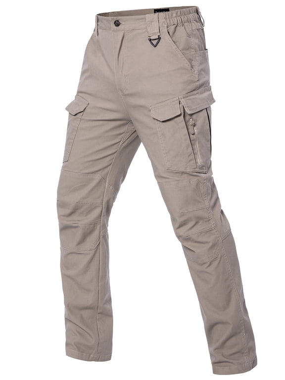 Men's Flex Work Pants Durable Cotton Stretch Cargo Pants Lightweight Outdoor EDC Hiking Pants