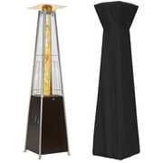 NAVINE Patio Heater, 48,000 BTU Propane Pyramid Patio Heater with Wheels, Bronze