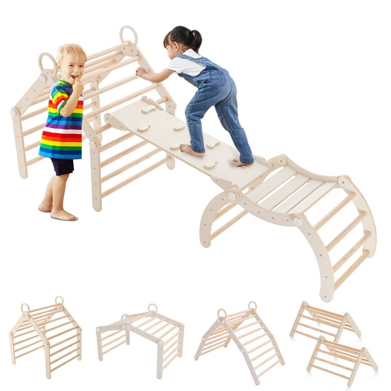 NAVINE Wooden Montessori Climbing Toys Indoor for Toddlers 2-6