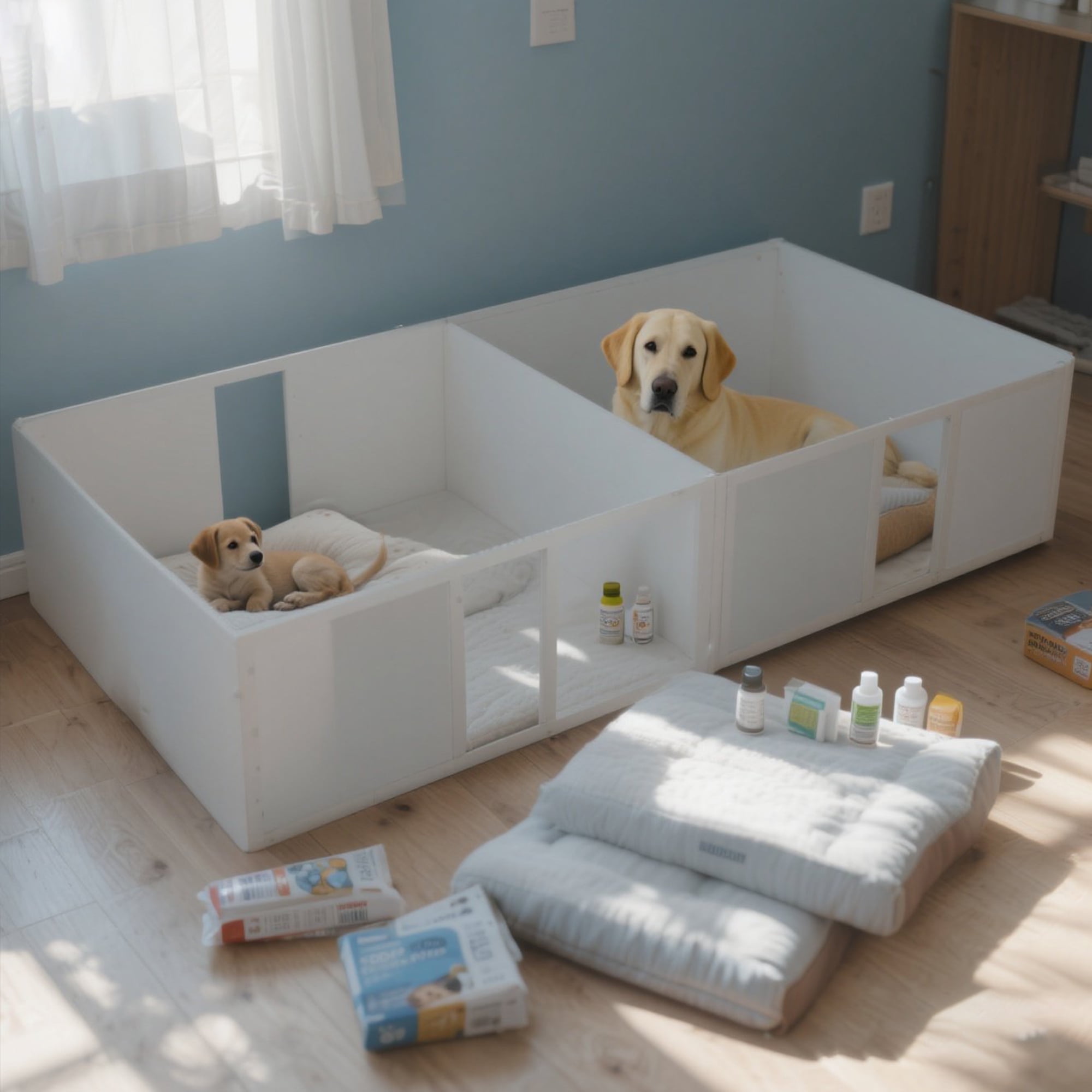 YIYADO Whelping Box for Dogs and Puppies, Dog Whelping Box with ...