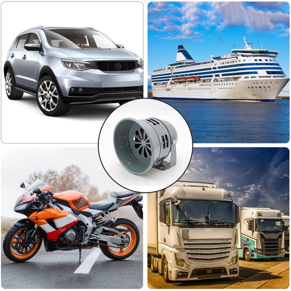 NAVOROGE 12V 300DB GRAY ELECTRIC MOTOR DRIVEN AIR RAID AIR HORN SIREN ALARM CAR/TRUCK/RV/SUV