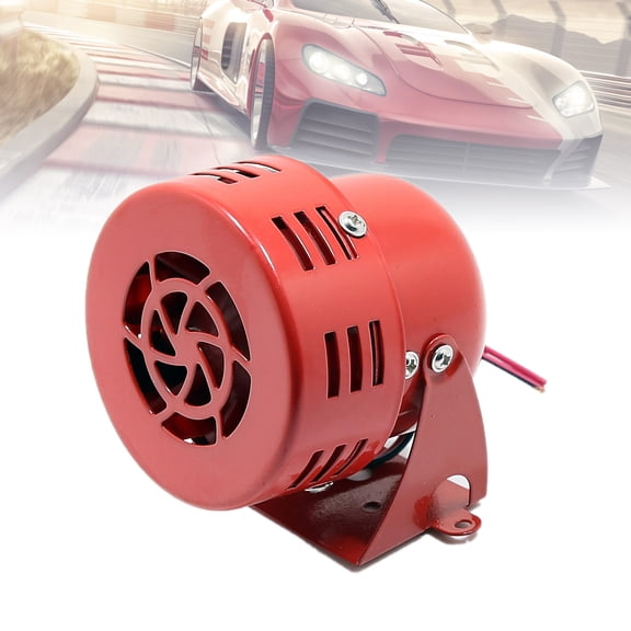 NAVOROGE 12V 300DB RED MINI/COMPACT ELECTRIC MOTOR AIR RAID AIR HORN SIREN ALARM CAR/TRUCK