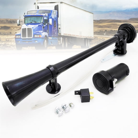 NAVOROGE 12V 300DB Train Air Horn Trumpet Chrome Plated Loud Sound