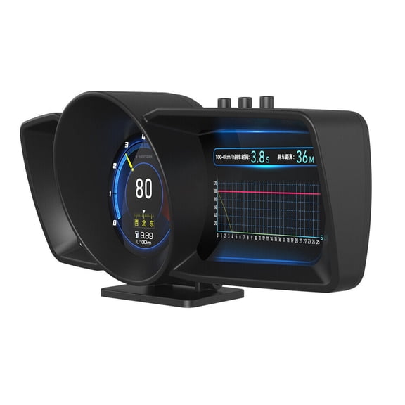NAVOROGE 3.5'' Three Screen OBD2+GPS Smart Car Speedometer HUD Gauge Head Up Display RPM