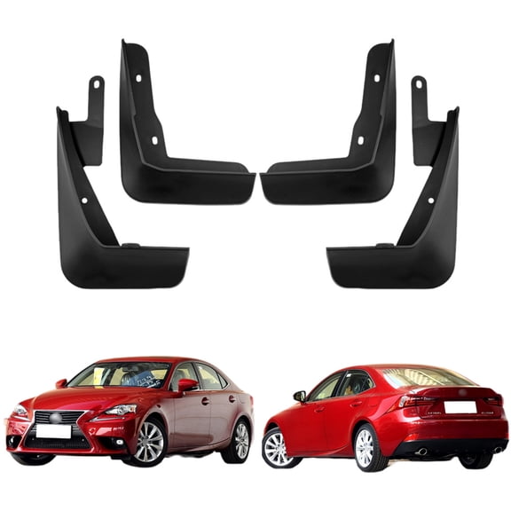 NAVOROGE 4Pcs Mud Flaps Splash Guard Mudguard Mudflap Black For Lexus IS 2014-2020 Sedan