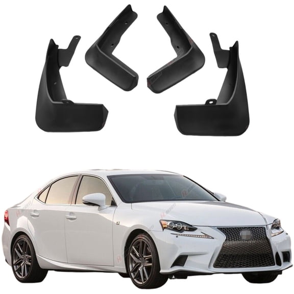 NAVOROGE 4Pcs Mud Flaps Splash Guard Mudguard Mudflap Black For Lexus IS 2014-2020 Sedan