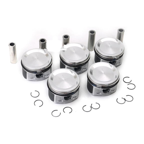 NAVOROGE 5pcs Engine Piston Set For Volvo S40 S60 S80 C30 C70 V70 2.5 T5 L5 B5254T7 30731508 30731509