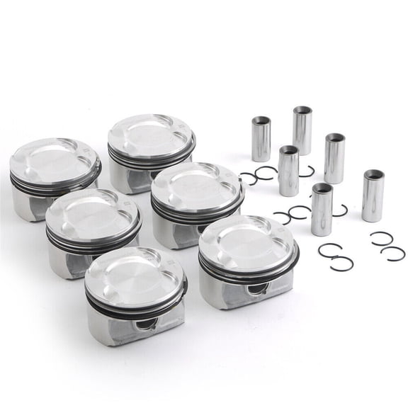 NAVOROGE 6pcs piston kit (compression ratio 9.3:1) 11257564335 suitable for BMW E87 E90 E92 E60 130i 330i 530i N52B30