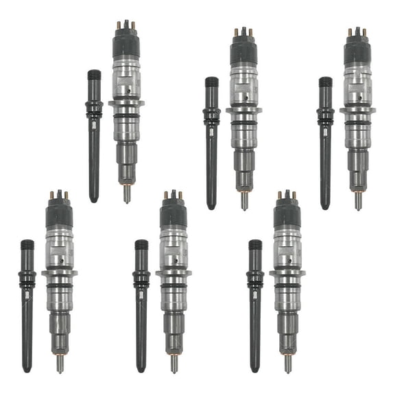 NAVOROGE New Set of 6 Diesel Fuel Injectors W/Tube For Dodge Ram 2500&3500 6.7L 2007-2012,0445120050