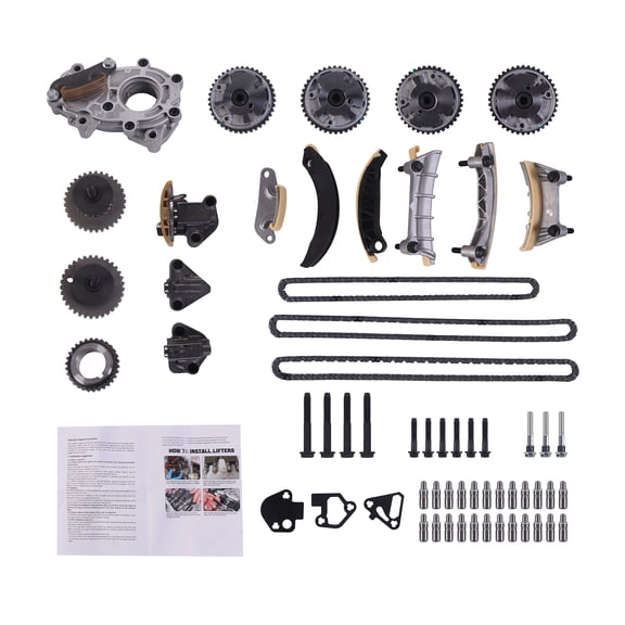 NAVOROGE Timing Kit, VVT Phasers, Oil Pump & Lifters, Fits Buick, Cadillac; 2.8/3.0/3.6L
