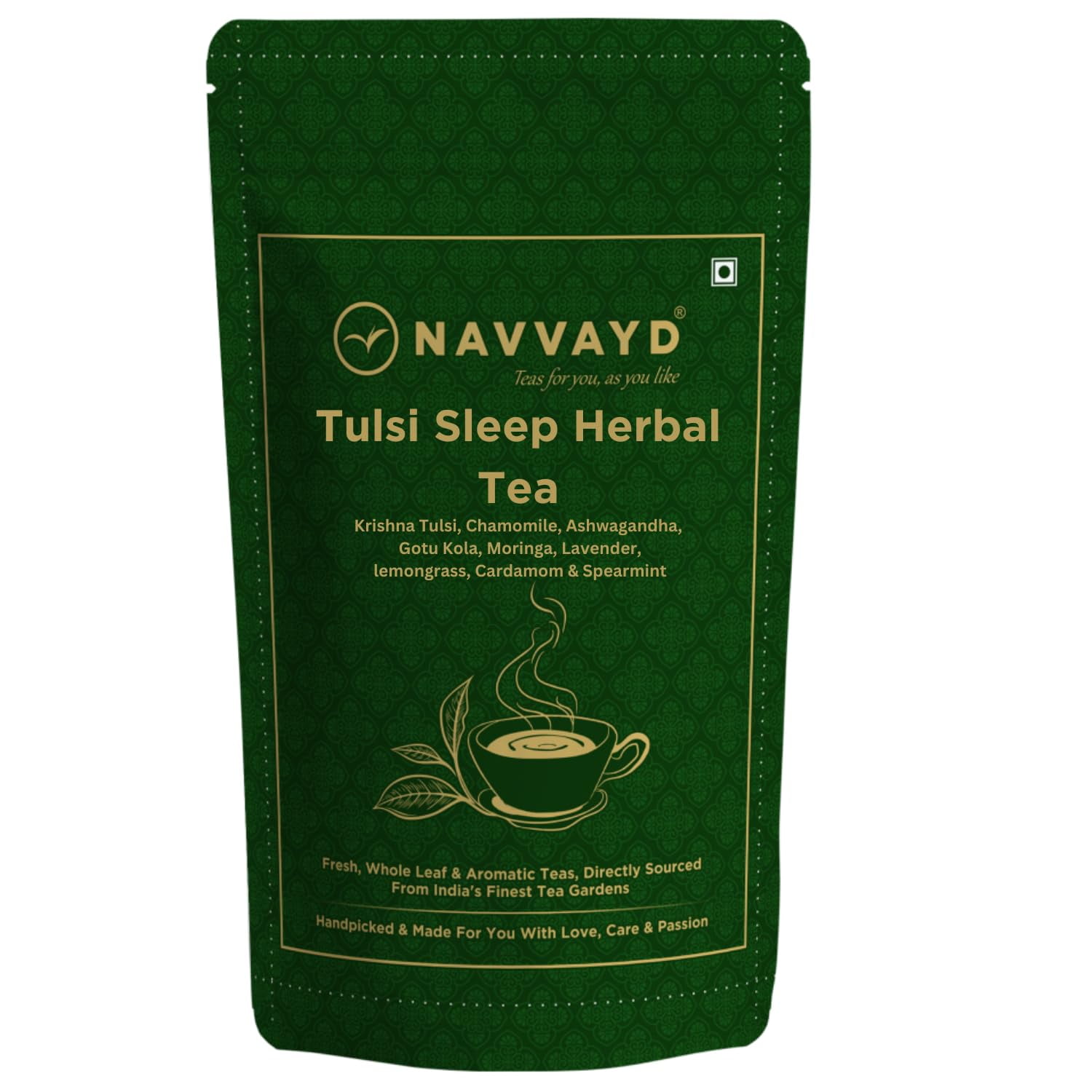 NAVVAYD Tulsi Sleep Herbal Tea, With Ashwagandha, Brahmi, Chamomile ...