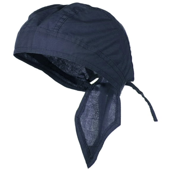 NAVY BLUE Doo Rag Durag Chemo Headwrap Solid Color Bandana Cotton Skull Cap Mens Womens