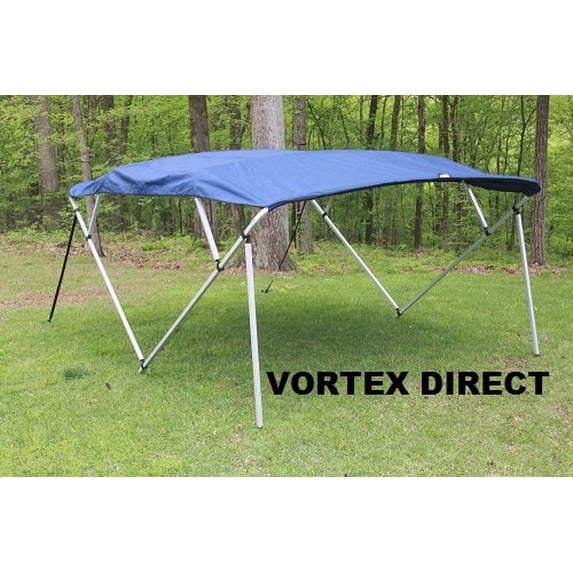 NAVY BLUE SQUARE TUBE FRAME VORTEX 4 BOW PONTOON/DECK BOAT BIMINI TOP 10' LONG, 91-96" WIDE (FAST SHIPPING - 1 TO 4 BUSINESS DAY DELIVERY)