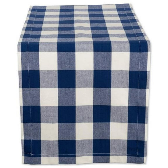 NAVY BUFFALO CHECK TABLE RUNNER 14x72