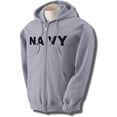 thumbnail image 1 of NAVY Full-Zip Hooded Sweatshirt in Gray, 1 of 3
