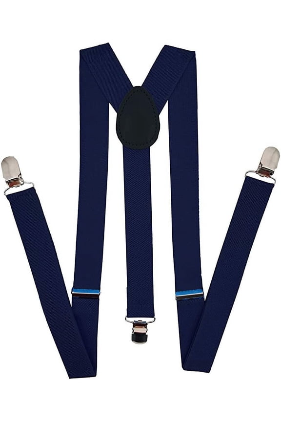 NAVY Mens Womens Adjustable Elastic Y Back Style Suspenders Party Wedding Prom