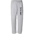 thumbnail image 1 of NAVY Open Bottom Military Style Sweat Pants with black print, 1 of 2