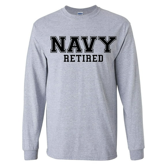 NAVY Retired BLACK Logo Long Sleeve T-Shirt