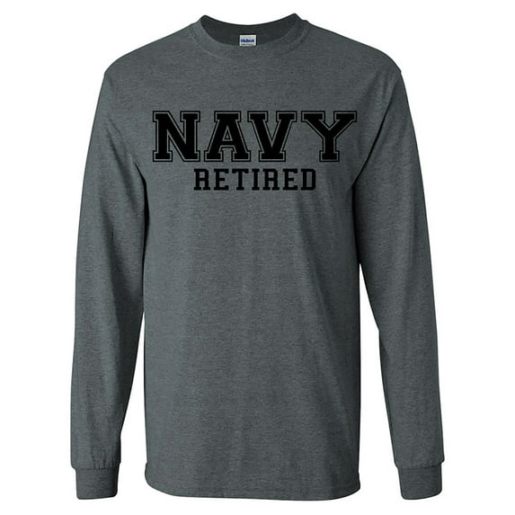 NAVY Retired BLACK Logo Long Sleeve T-Shirt