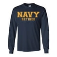 thumbnail image 1 of NAVY Retired GOLD Logo Long Sleeve T-Shirt, 1 of 3