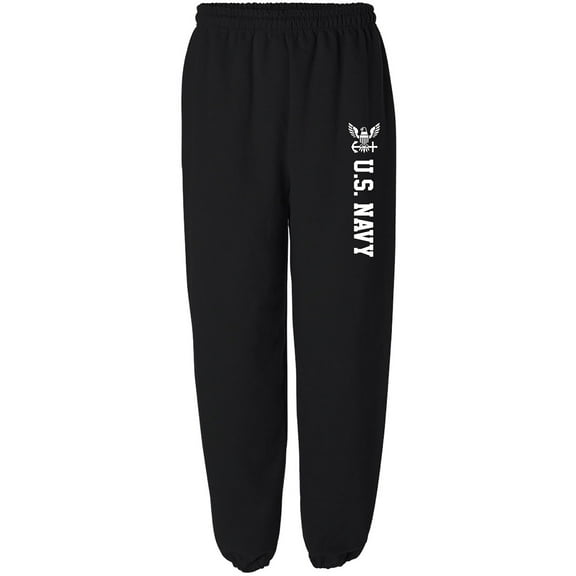 NAVY Sweat Pants - Military Style Sweat Pants with white print