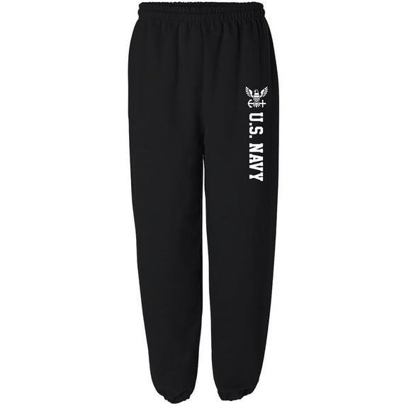 NAVY Sweat Pants - Military Style Sweat Pants with white print