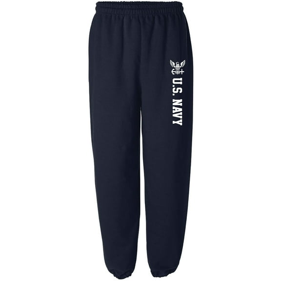 NAVY Sweat Pants - Military Style Sweat Pants with white print