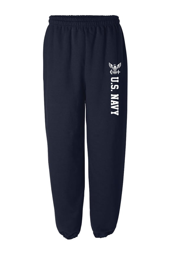 NAVY Sweat Pants - Military Style Sweat Pants with white print