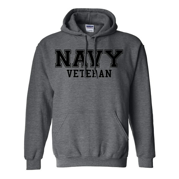 NAVY Veteran BLACK logo Hooded Sweatshirt
