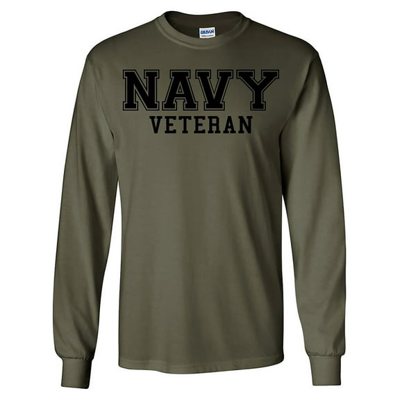 NAVY Veteran BLACK logo Long Sleeve T-Shirt