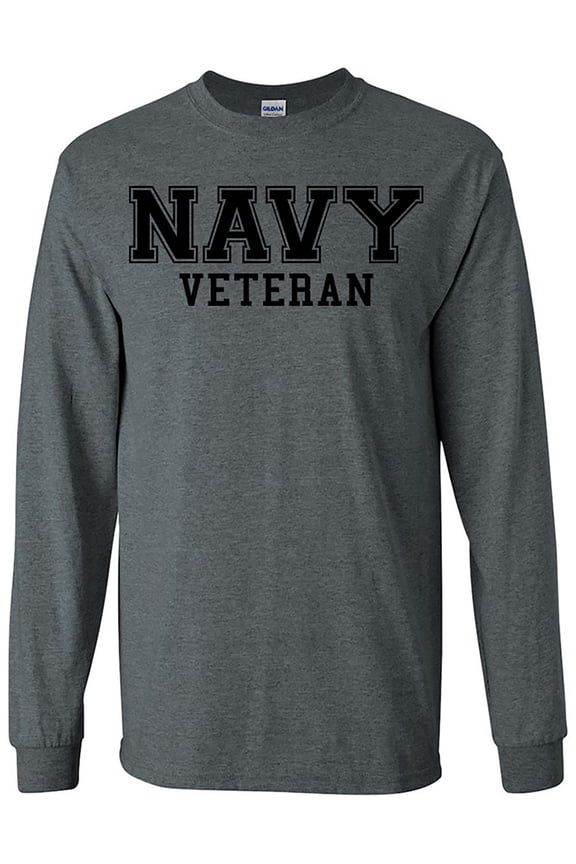NAVY Veteran BLACK logo Long Sleeve T-Shirt