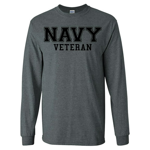 NAVY Veteran BLACK logo Long Sleeve T-Shirt