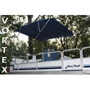 NAVY Vortex 4 Bow Bimini Top 8' Long, 85-90" Wide, 54" High, Pontoon / Deck Boat Complete Kit, Frame, Canopy, and Hardware  - 1 TO 4 BUSINESS DAY DELIVERY