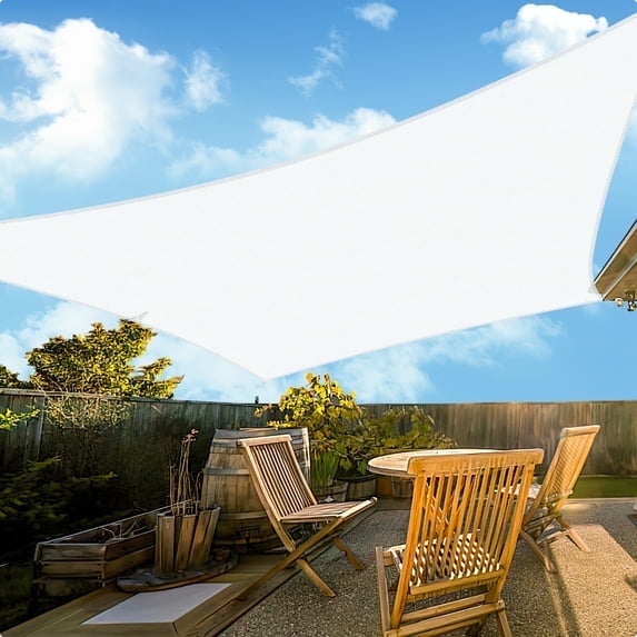 NAWAY 10'X10'Cream Rectangular Sun Shade Sail – HDPE 95% UV Block Outdoor Canopy for Patio, Garden, Pool, Breathable & Windproof Shade Cover with D-Rings