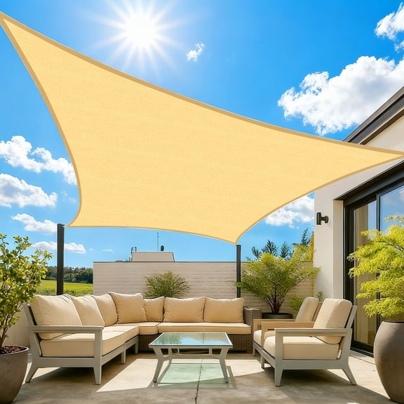 NAWAY 10'x13' Rectangular Sun Shade Sail, HDPE 95% UV Block Breathable Windproof Cover with D-Rings for Patio, Garden, Pool, Sand