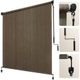 thumbnail image 1 of NAWAY 12'W x 8'H Outdoor Roller Shades,Cordless Patio Roll Up Blinds 96% UV Protection Exterior Shade Cloth Roll for Porch Gazebo Pergola Balcony Backyard,Coffee Brown, 1 of 7