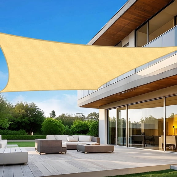 NAWAY 13'X20' Sand Rectangular Sun Shade Sail – HDPE 95% UV Block Outdoor Canopy for Patio, Garden, Breathable & Sun Shade with D-Rings