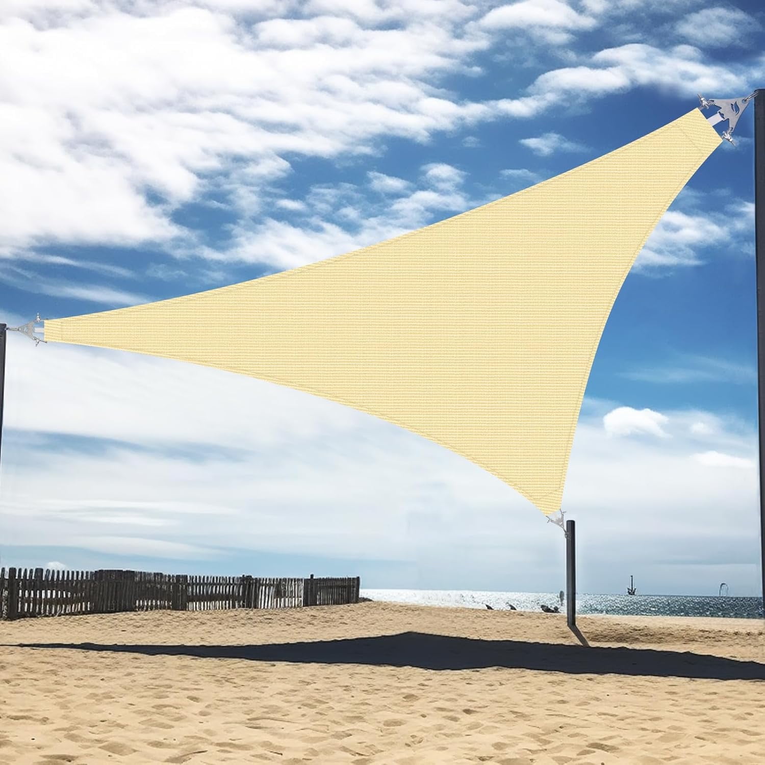Canopy Guide Rings NAWAY 24'X24'X24' Triangle Shade Sail with Super Rings, 260GSM Heavy ...