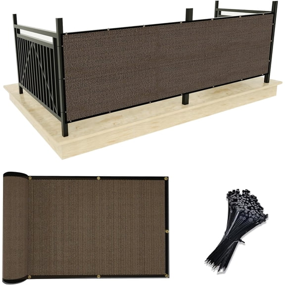 NAWAY 3'X48' Custom Size Privacy Screen Fence Heavy Duty Fencing Mesh Shade Net Cover for Wall Garden Yard Backyard Brown (We Make Customized)