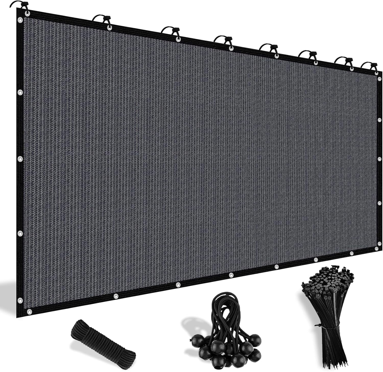 NAWAY 3'X6' 200GSM HDPE Mesh Sun Shade Canopy with Grommets,90% UV Protection Outdoor Screen,Blue Gray