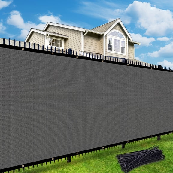 NAWAY 4'X31' Custom Size Privacy Screen Fence Heavy Duty Fencing Mesh Shade Net Cover for Wall Garden Yard Backyard Dark Grey (We Make Customized)