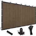 thumbnail image 1 of NAWAY 4'X8' 200GSM HDPE Mesh Sun Shade Canopy with Grommets,90% UV Protection Outdoor Screen,Mocha, 1 of 7